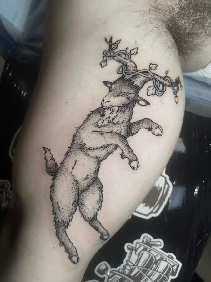 tatuaje de una cabra